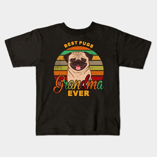 Best Pugs Grandma Ever Kids T-Shirt by franzaled